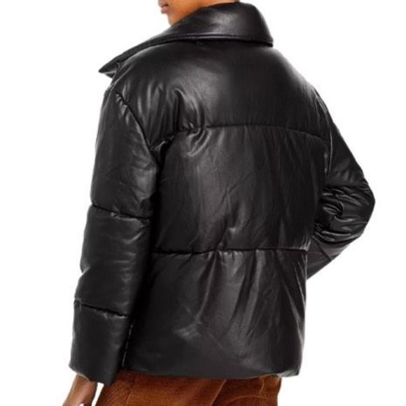 Bagatelle NYC Oversized Faux Leather Puffer Jacket - Size Medium - Picture 5 of 8